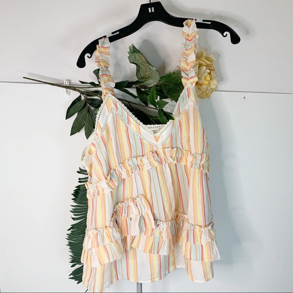 Ella Moss
Women's Natural Sammy Ruffle Tank
Top, Stripes Pattern XL - Picture 6 of 8
